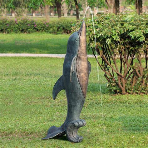 Garden Bronze Dolphin Water Fountain Sculpture For Sale
