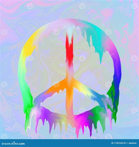 Melting Psychedelic Peace Sign Stock Illustration Illustration Of