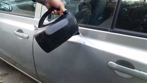 Just splash some hot water on both the plunger and the dent and start pushing and pulling until it pops out. How to Fix a Car Dent DIY Projects Craft Ideas & How To's ...