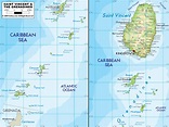 Physical Map of Saint Vincent and The Grenadines - Ezilon Maps