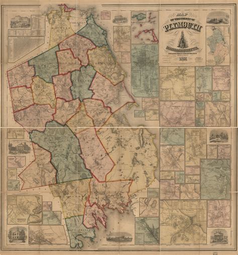 Map Of The County Of Plymouth Massachusetts Library Of