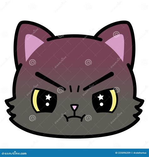 Isolated Cute Angry Cat Emoji Stock Illustration Illustration Of