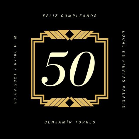 Plantillas De Invitaciones Para Cumpleaños De 50 Años Gratuitas Canva