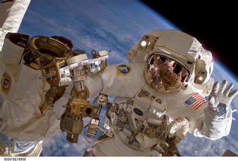 Astronaut Working In Space You Can Actually See All Of The Equipment