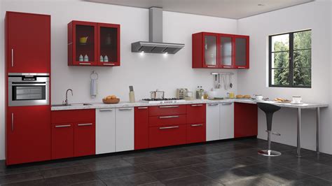 Red And White Kitchen Designs Straight Kitchen Designs Pinterest