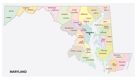 Maryland Wall Map With Counties By Maps Com Kulturaupice