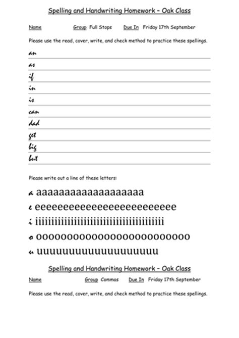 It's not nearly as good as our new series, but if you're looking for it. Homework spelling and handwriting sheets by ...