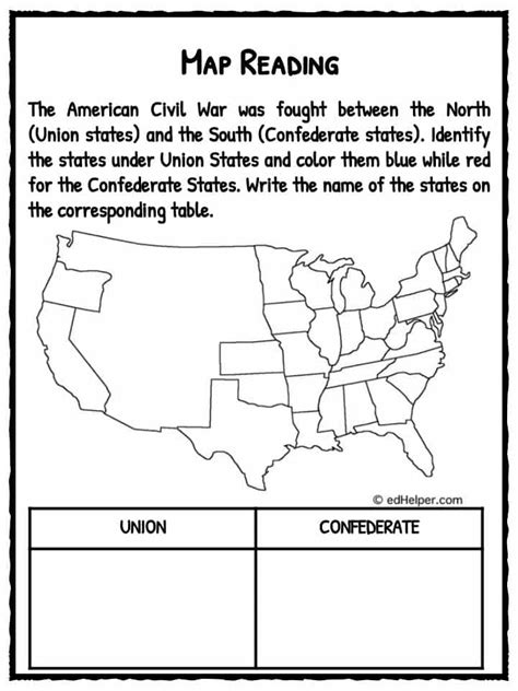 Civil War Worksheets 1 Kidskonnect