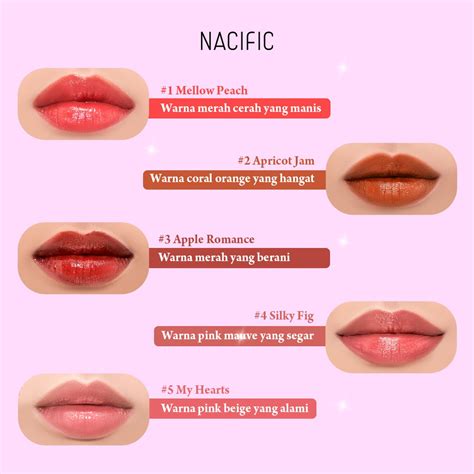NACIFIC INDONESIA Glossy Mood Lip Tint #01 Mellow Peach & #04 Silky Fig ...