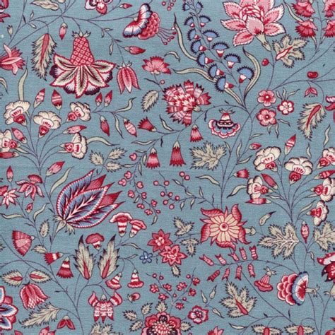 Chintz Cotton Fabric Dutch Heritage Series 1025 Blue Or Red Floral