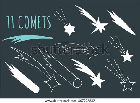 Hand Drawn Comets Falling Stars Vector Stock Vector Royalty Free