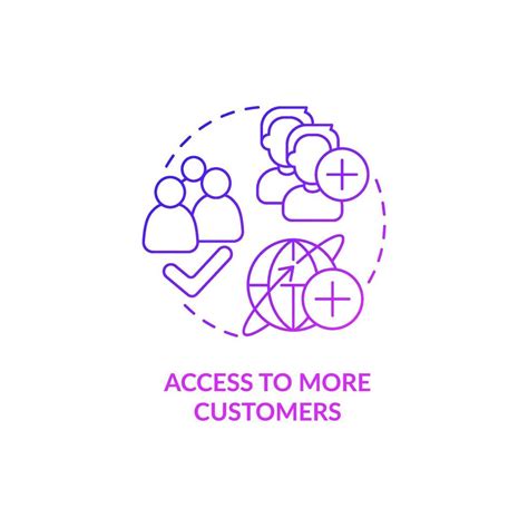 Access To More Customers Purple Gradient Concept Icon International Market Export Business