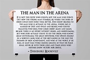The Man In The Arena Poster Teddy Roosevelt Poster | Etsy