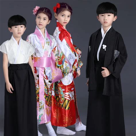 New Costume Female Japanese Childrens Kimono Traditional Retro Ethnic