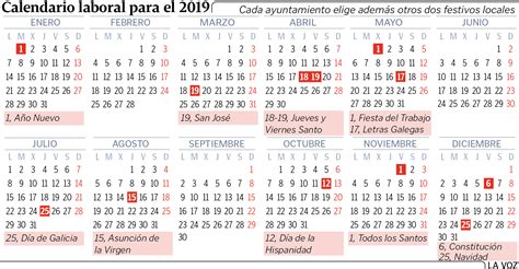 Espana Calendario Laboral 2019 Dias Festivos Feriados Y Puentes Por Images