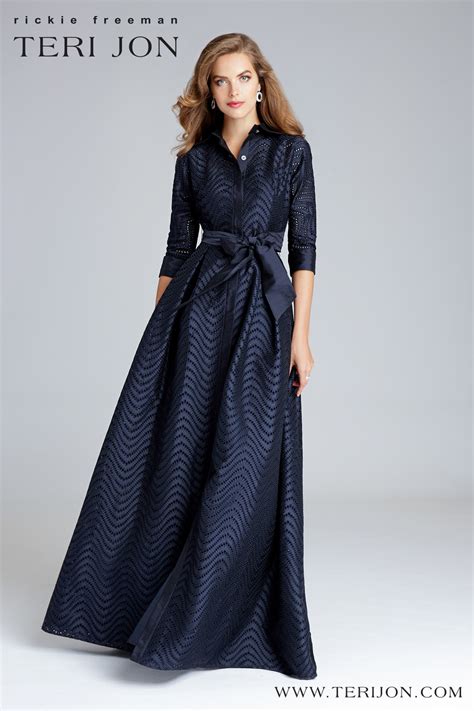 Find Your Mother Of The Bride Style Navy Chevron Taffeta Gown
