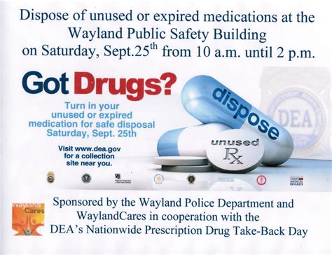 Dispose Of Unused Or Expired Medications On Saturday September 25