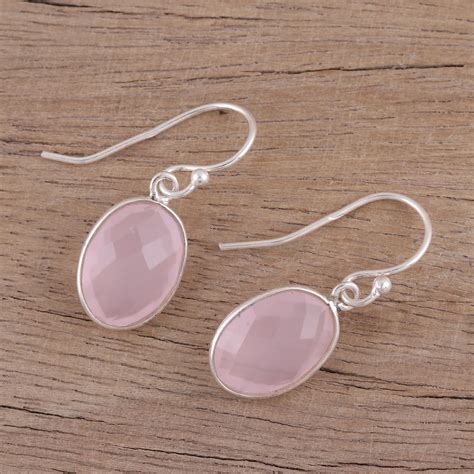 Faceted Rose Quartz Earrings Totaling 12 Carats Bashful Rose NOVICA