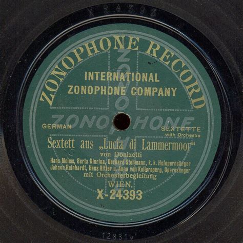 Lucia Sextett Zonophone 1907 : Berta KIURINA - Sopran, Anna VON ...