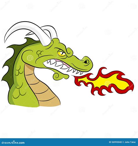 Green Fire Breathing Dragon Stock Vector Image 56993040