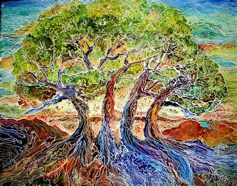 American Art Moves Tree Of Life ~ Batik ~ Commissioned M Baldwin