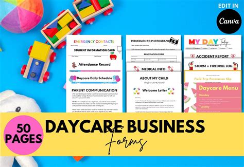 Daycare Kit // Home Daycare// Small Business Forms// Preschool - Etsy