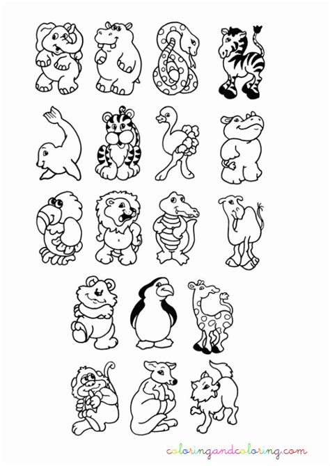 Cute Baby Cartoon Animals Coloring Pages Coloring Home