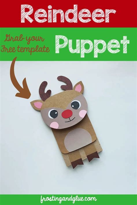 Reindeer Paper Bag Puppet Free Template Paper Bag Puppets Paper