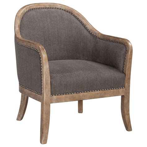 Engineer A3000030 Transitional Wood Frame Accent Chair With Nailhead Trim Sadler S Home