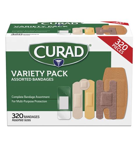 Bandage Variety Pack Assorted Sizes 320 Count Curad Bandages