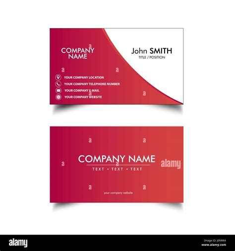 Simple Business Card Template Vector Illustration Stock Vector Image