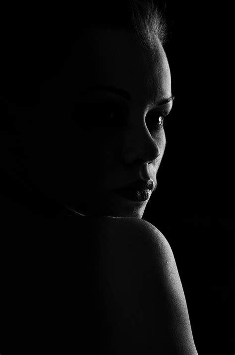 Beautifu In The Shadow Portrait Of Beautiful Girl In Dark Tones