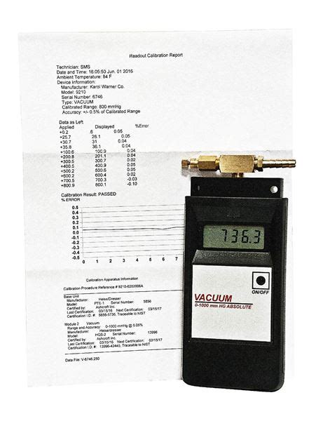Nist Calibration Certification For Residual Pressure Manometer Gilson Co