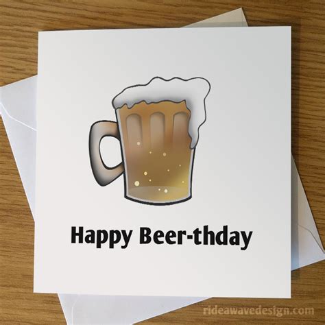 Happy Beerthday Beer Card Beer Birthday Card Birthday F8b