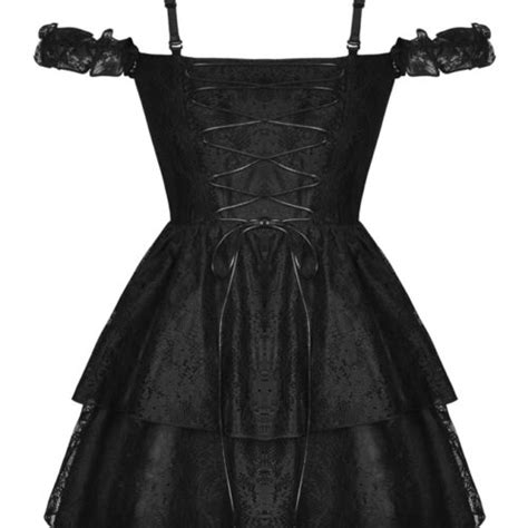 Nyasia Black Lace Short Gothic Dress By Dark In Love Gothic Clothing