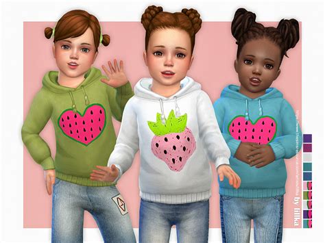The Sims Resource Hoodie For Toddler Girls P08 By Lillka • Sims 4