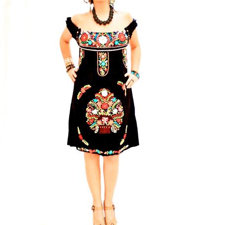 Handmade Mexican Embroidered Dresses And Vintage Treasures From Aida Coronado Off Shoulder