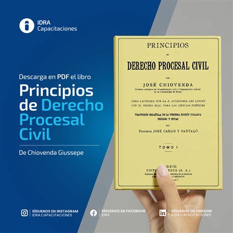Libro Principios Del Derecho Procesal Civil José Chiovenda Idra Blog