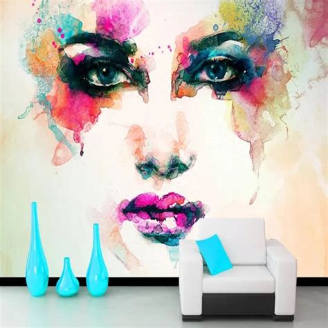 Modern Abstract Art Mural Wallpaper 3d Hand Painted Cool Colorful Figure Photo Wall Painting