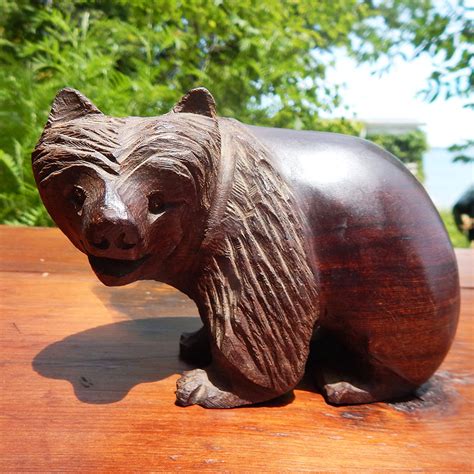 Hand Carved Wood Bear - Vintage Adirondack