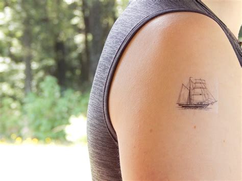 Temporary Tattoo Ship Tattoo Pirate Ship Tattoo