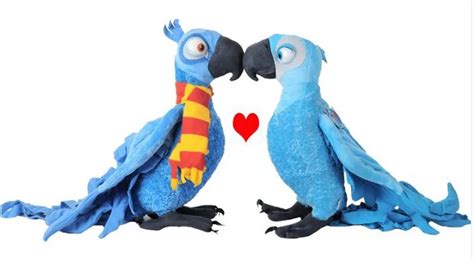Rio Blu And Jewel Plush 2pcs New Rio 2 Movie Cartoon Blue Parrot