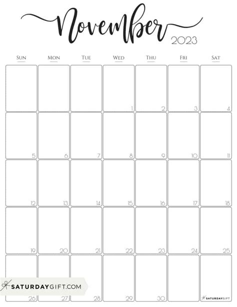 November 2023 Calendar Vertical Get Calender 2023 Update