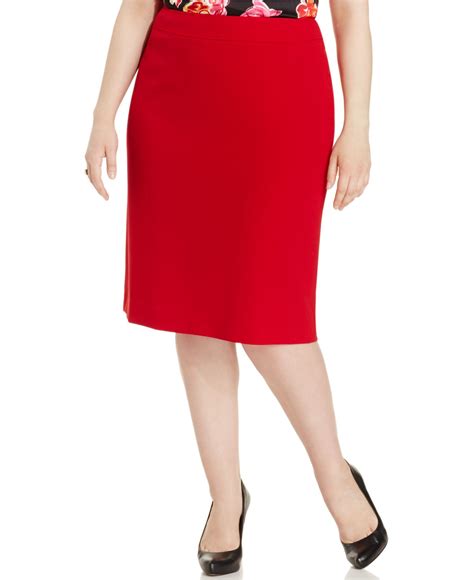 Lyst Tahari Plus Size Crepe Pencil Skirt In Red