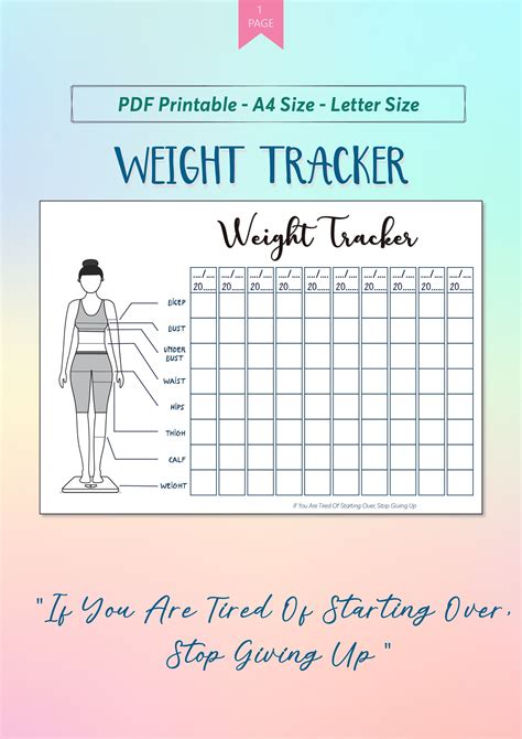 Cute Weight Loss Tracker Printable Customize And Print