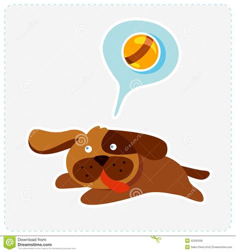 Cute Cartoon Dog Is Running And Playing Vector I Stock