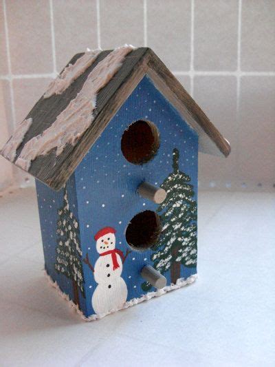 Christmas Snowman Birdhouse Snowman And Spruce Starry Night Winter