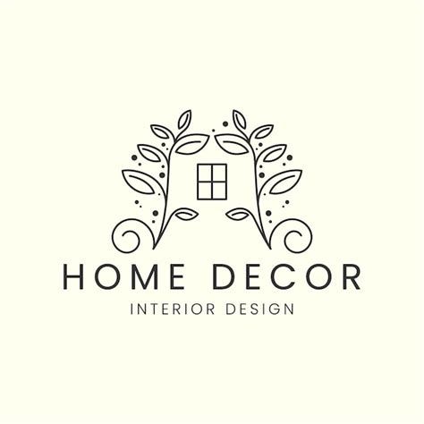 Premium Vector Home Decor Line Art Logo Vector Template Illustration