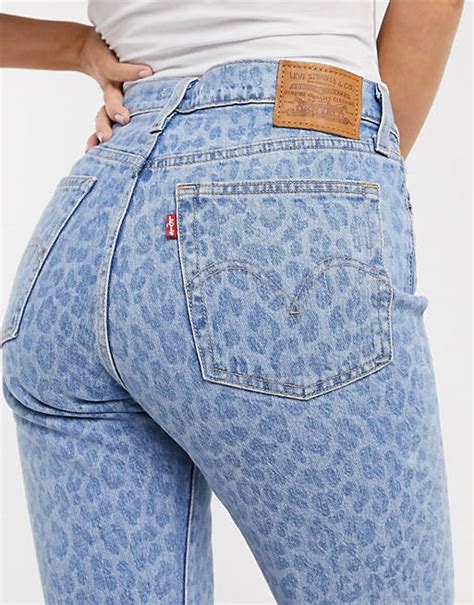 Levis Wedgie High Rise Straight Leg Jean In Leopard Print Asos