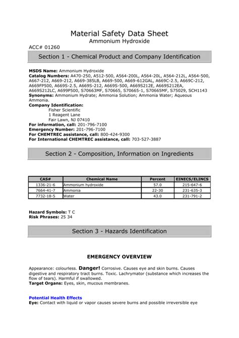 Sds For Anhydrous Ammonia Pdf Pdf Toxicity Ammonia 52 Off